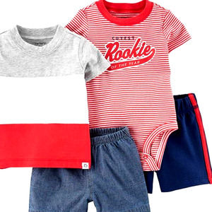 Carter’s 12M Baby Boys 4 Piece Rookie Of The Year Shorts Sets + Free Shipping